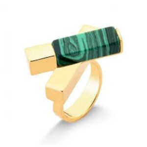 Brand new Maria dolores gold plated ring real gem stone Size 7